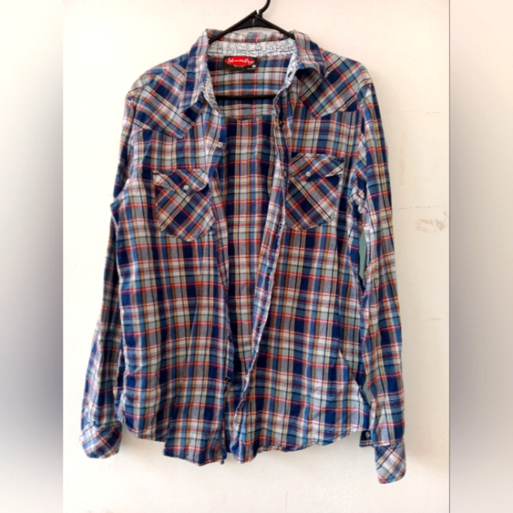 Men's Blue Plaid Shirt (Mambo Australia)
